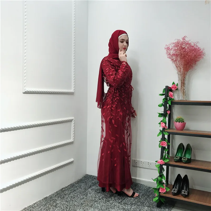 Рамадан Абая для женщин сетчатый кардиган мусульманское платье хиджаб Восточный халат из марокена кафтан абайя кимоно халат Femme мусульманская одежда для Дубай одежда