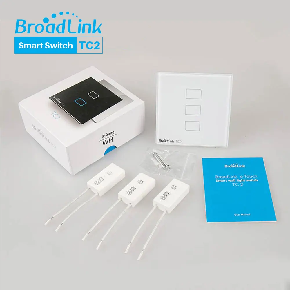 Broadlink TC2 ЕС светильник WiFi беспроводной смарт-коммутатор, Broadlink RM Mini 3, Broadlink RM Pro+, через приложение управления со смартфона