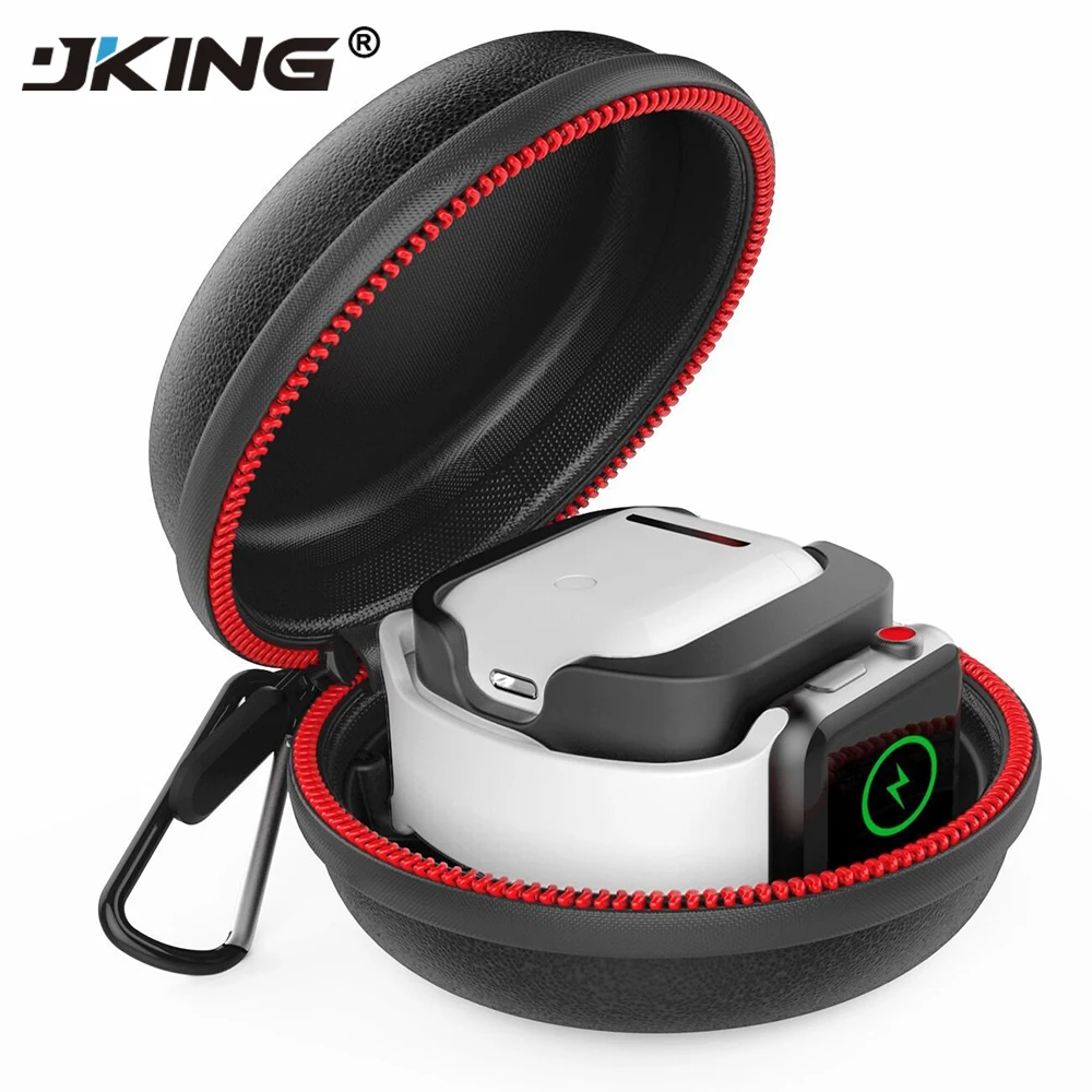 

JKING Charging Holder Dock, Charger Stand Case Waterproof Travel Storage Box for Airpods Apple Watch Series 4, Series 3, 2,1
