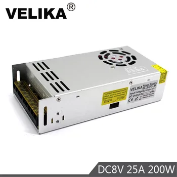 

Single Output DC Power Supply Switching 8V 25A 200W Driver 110v 220V AC DC8V SMPS For LED Light Lighting Lamp 3d Printer CCTV