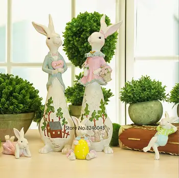 

Creative wedding present Home living room craft decorations Wine cabinet TV cabinet practical decoration resin rabbit decoration
