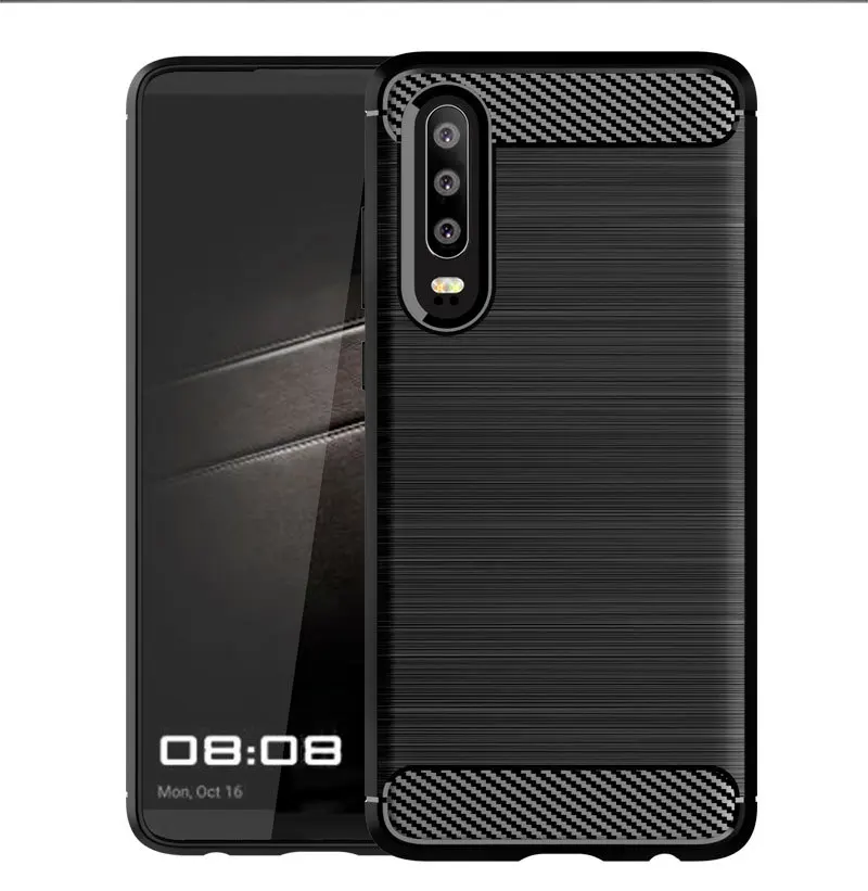 Huawei P30 Pro case Free shipping. Military drop metal brushed TPU soft cover for back |