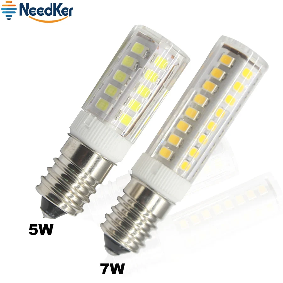 

E14 LED Bulb SMD2835 5W 7W LED Corn Light AC 220V 240V Warm Cold White Mini Body Crystal Chandelier Pendant Refrigerator Light