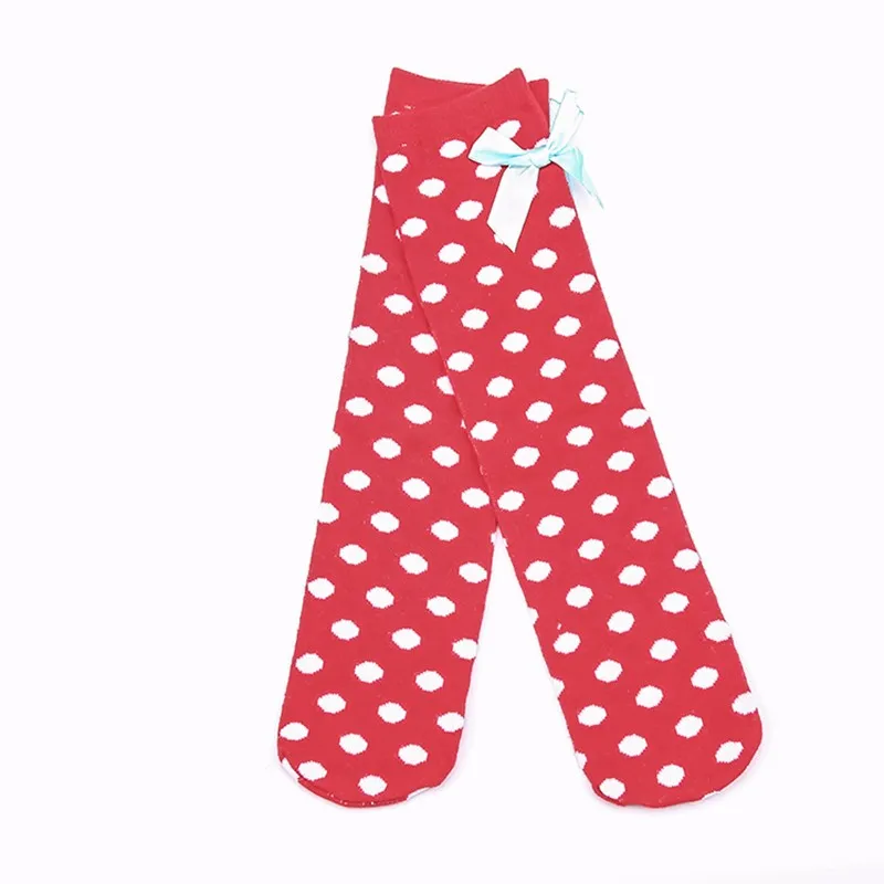 Dot Girls In Tube Socks Cotton Kids Long Sock Fashion Spring Autumn Infant Socks Princess Product With Bow New Children Clothing (2)