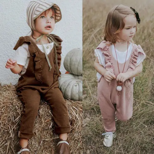 Summer Kids Baby Girl Cotton Knitted Pleated Ruffles Sleeveless Romper Princess Sunsuit Overalls Jumpsuit Long Trousers Clothes Summer Kids Baby Girl Cotton Knitted Pleated Ruffles Sleeveless Romper Princess Sunsuit Overalls Jumpsuit Long Trousers Clothes