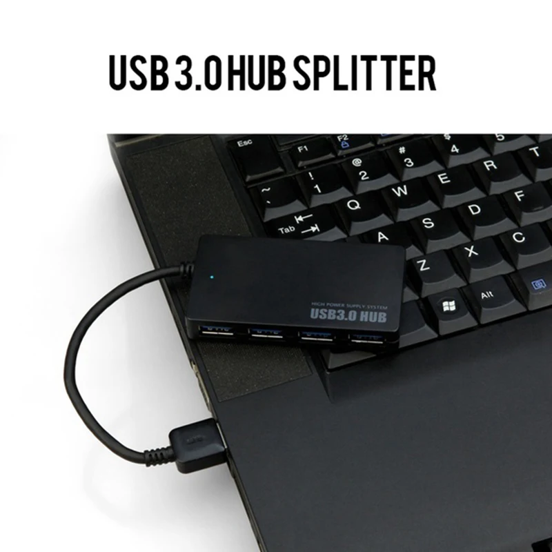 USB 3,0 концентратор 4 порта Высокоскоростной тонкий компактный разветвитель расширения