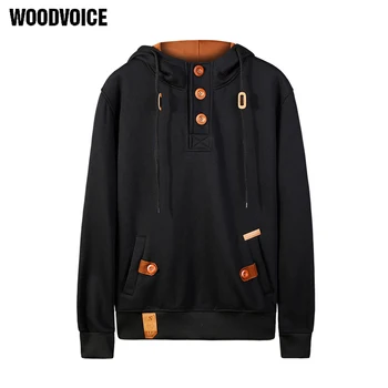 

New Woodvoice Brand Clothing Mens Fleeces Hoodies with Hat Male Hooded Men Casual Hoody Sweatshirt Hip Hop Hoodies Coat Jackes