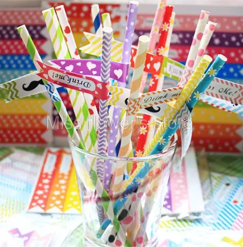 

9 PCS / Page Colorful Flag Label Stickers For Straw Cupcake Baking Decoration Package Sealing Paste Birthday Party Supplies