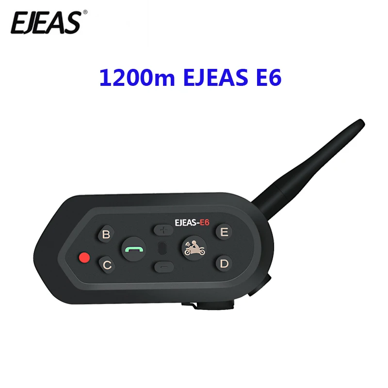 Ejeas E6 Bluetooth домофон мотоциклетная гарнитура комплект Manos Libres 1200 м VOX MP3 gps Moto шлем BT беспроводное переговорное устройство