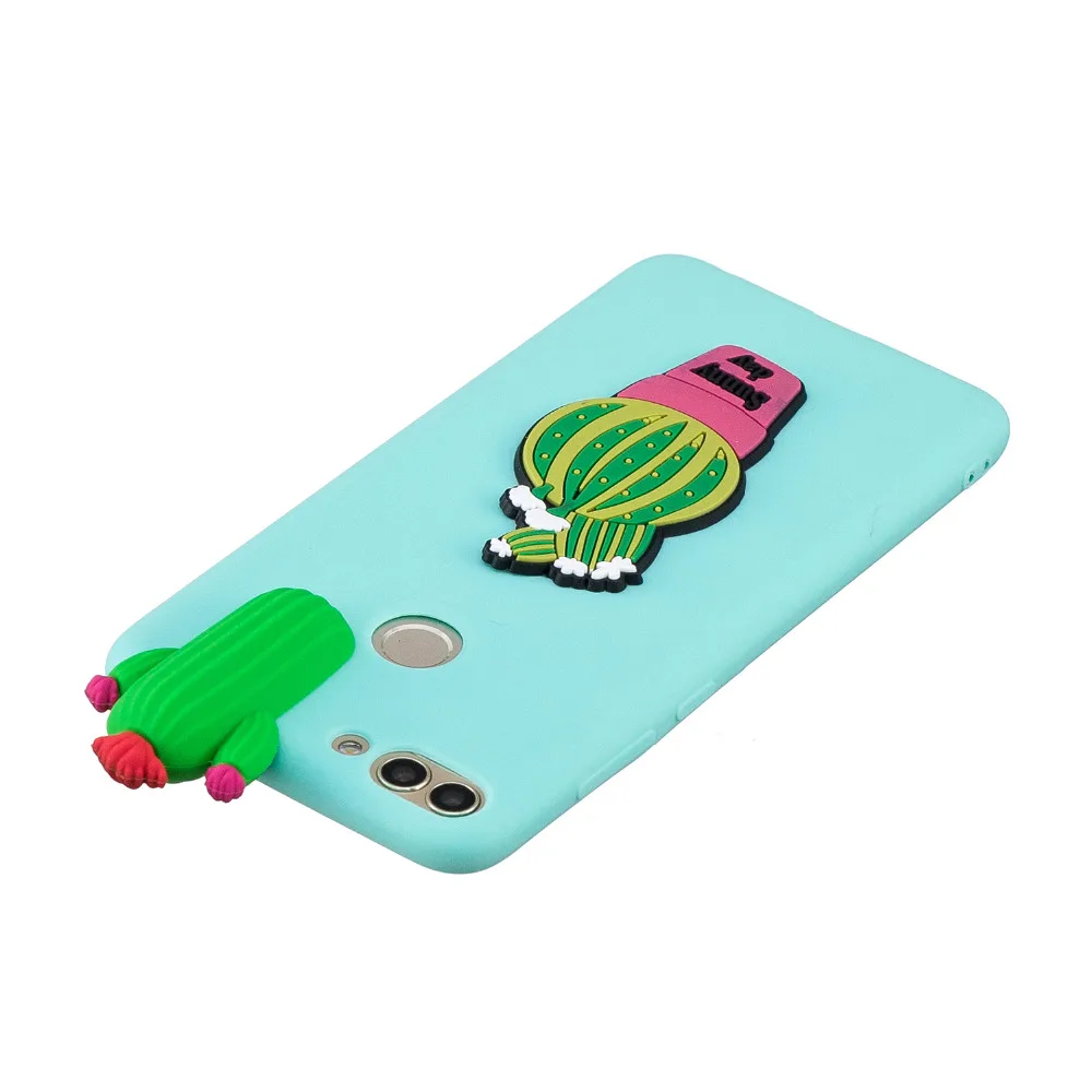 P Smart case on for Fundas Huawei Enjoy 7S case Coque Huawei P Smart case cover 3D Unicorn Panda Soft Silicone Phone cover case