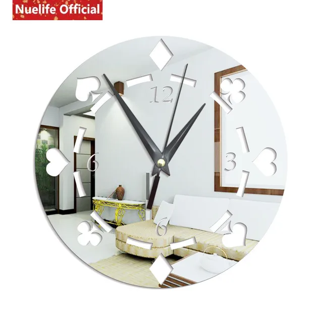 Special Offers playing cards pattern acrylic mirror clock mute wall sticker living room bedroom kids room dining room sofa 3D wall sticker Special Offers playing cards pattern acrylic mirror clock mute wall sticker living room bedroom kids room dining room sofa 3D wall sticker