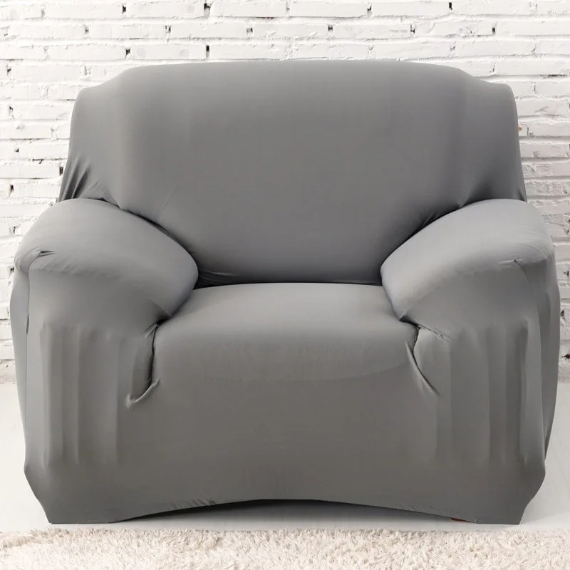 

Grey Solid Innovative Textile Spandex Sofa Cover Furniture Protector Solid Colors Elastic Chair Slipcover