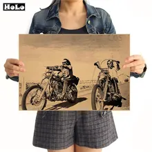 Винтаж Route 66 мотоцикл ретро обои гостиная кафе бар Паб плакат стикеры живопись 42x30 см GGB074