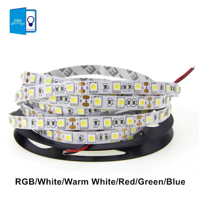 

[DBF]LED Strip Light 5050 12V flexible light 60led/m,5m/lot ,RGB, White,Warm white,Cold white,Blue,Green,Red,Free shipping