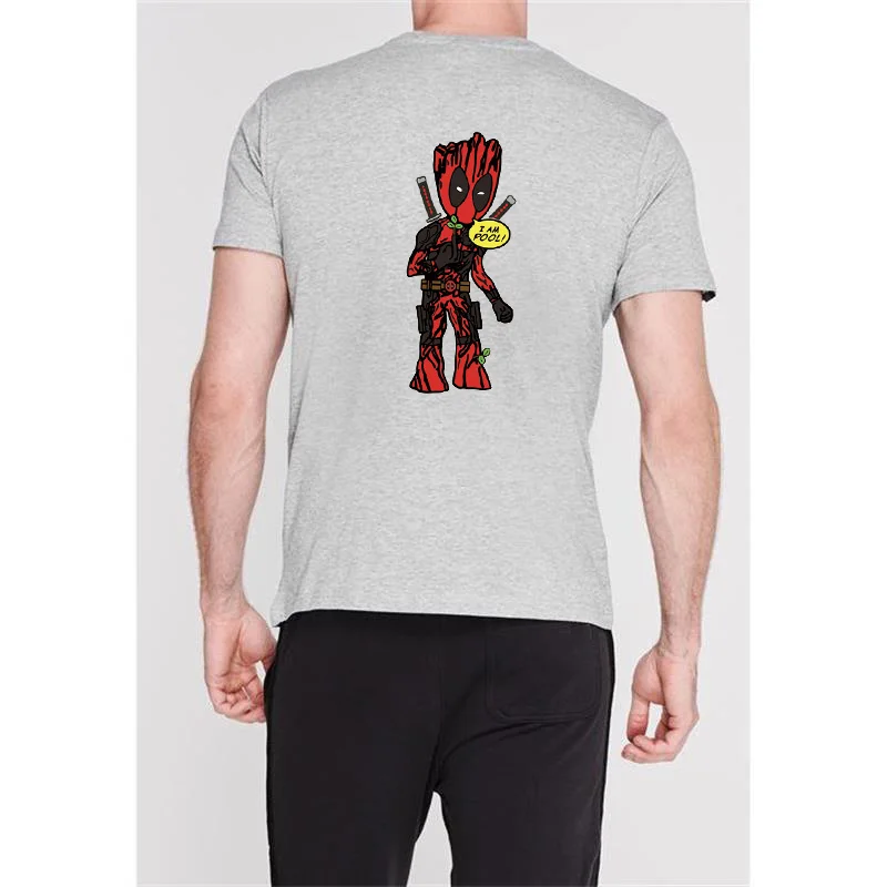 Я Грут 2019 летние новые Marvel мужские футболки Дэдпул мультфильм футболка мужские хип хоп мужские футболки Футболка Harajuku