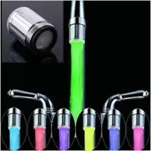 2016 Hot Peculiar LED Water Faucet Stream Light 7 Colors Automatically Changing Glow Shower Tap Head