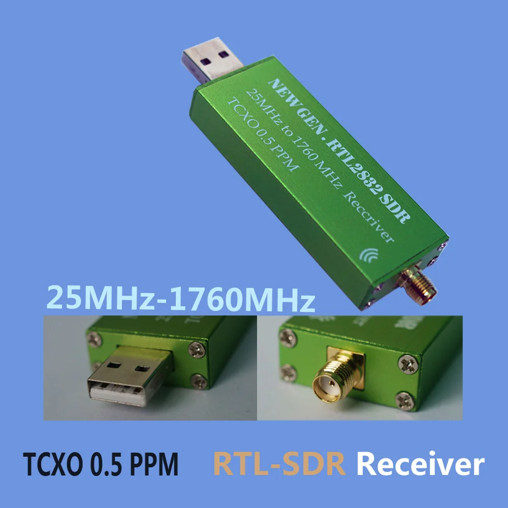 Высокая стабильность 25 МГц до 1760 МГц RTL-SDR приемник 0.5PPM TXCO Поддержка AM/NFM/FM/DSB/USB/L RTL2382U DVB-T RTL sdr приемник