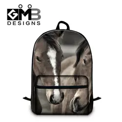 Школьный рюкзак с изображением лошади для ноутбука дети рюкзак bookbags Прохладный книга сумки подростков Мода день пакет обувь мальчиков