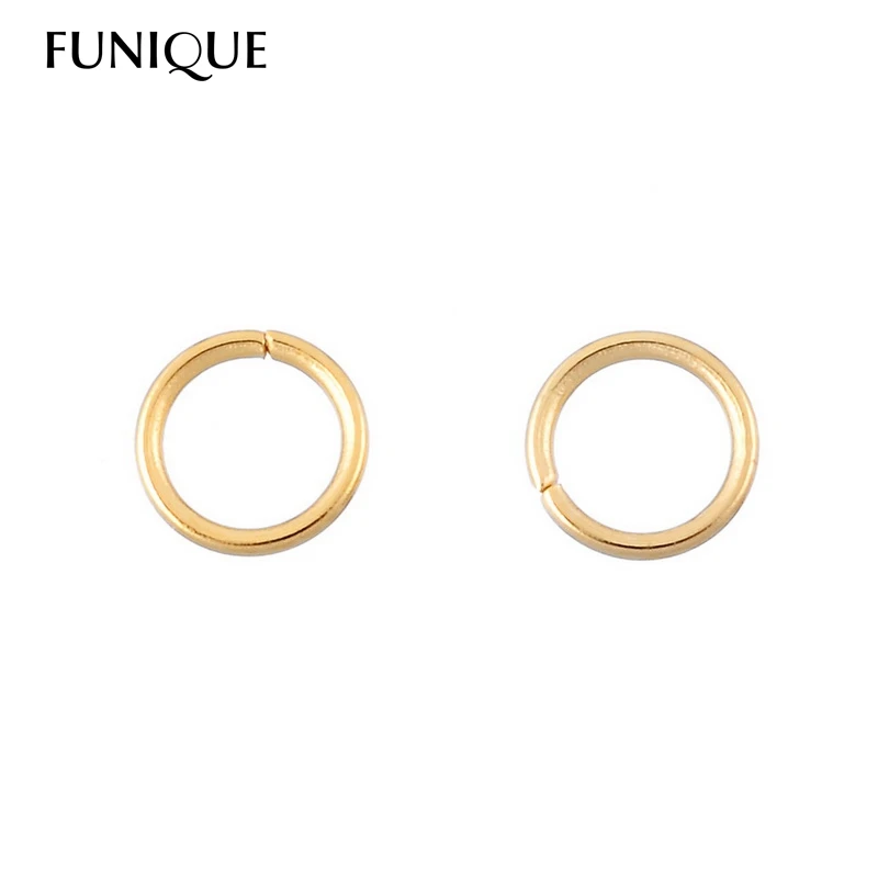 

FUNIQUE 30PCs Stainless Steel gold color Open Jump Rings 5mm Findings For Jewelry Making Accessories