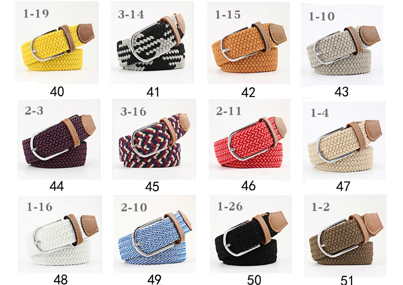 ZLD 60 Colors Female Casual Knitted Pin Buckle Men Belt Woven Canvas Elastic Expandable Braided Stretch Belts For Women Jeans crocodile skin belt