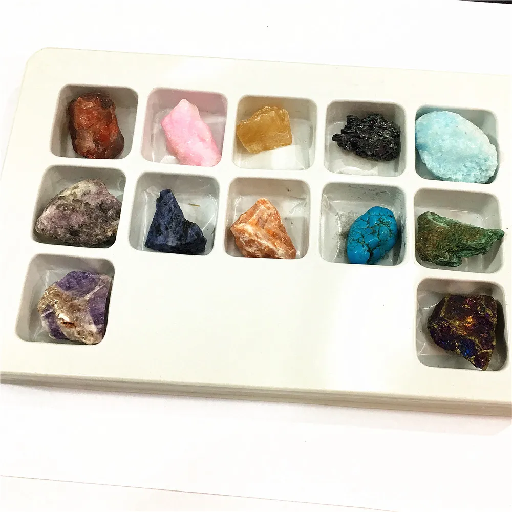 Новое поступление комбинированные формы креативный камень и минералы красочные с натуральным кристаллом кварца Агаты розы кварц 12 шт