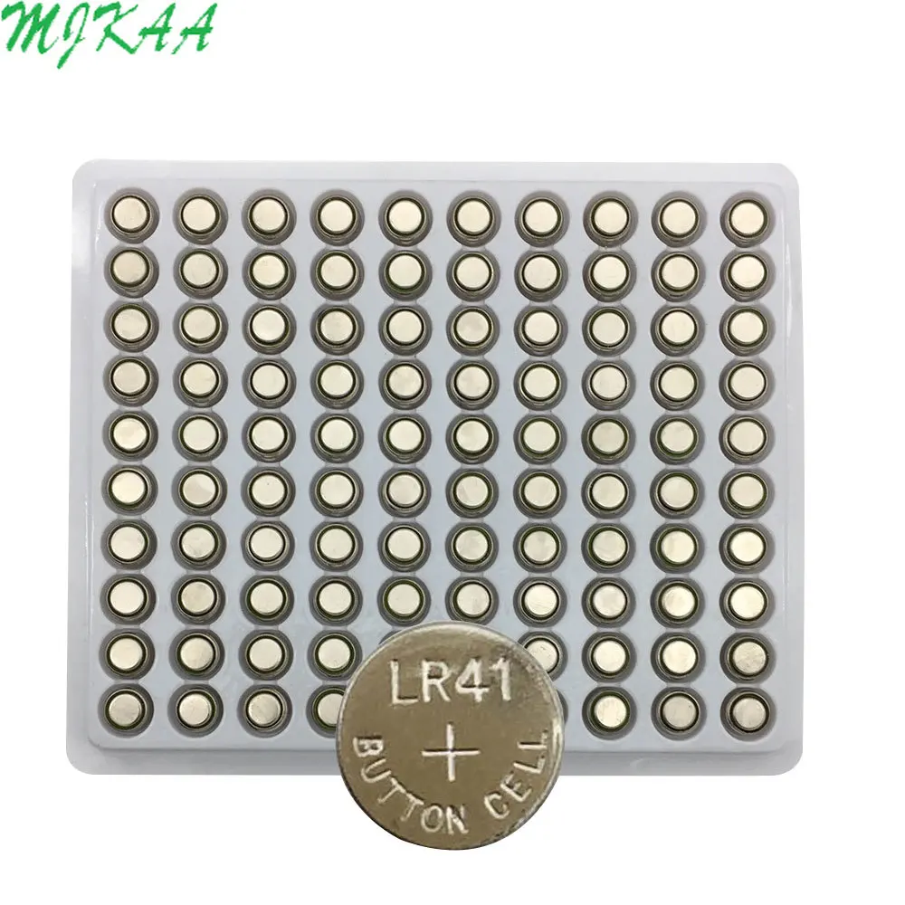 

100PCS/Lot LR41 AG3 SR41W 392 192 GP192A LR736 Button Watch Battery Cell Cion Batteries for flashlights,toys,watches
