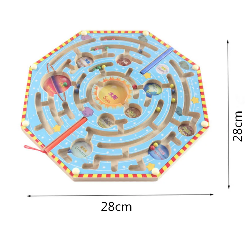 Детский Магнитный лабиринт, игрушка для детей, Ранний Образовательный мозговой тизер, игровой лабиринт, настольная игра, Интеллектуальный пазл, деревянная игрушка-головоломка