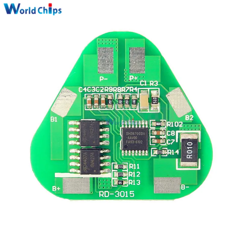

3S 4A Li-ion Li-Po Cylindrical Prismatic Lithium Polymer Battery Board 3 Cell PCB Module Short Circuit Overcharge Protection
