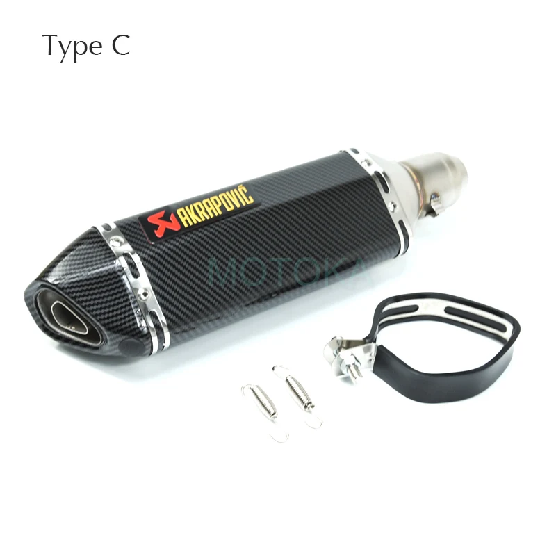 NMAX155 NVX155 RC390 Tmax530 R15 CBR600 CB400 Универсальный мотогонок Akrapovic симметричная выхлопная труба 51 мм Глушитель системы