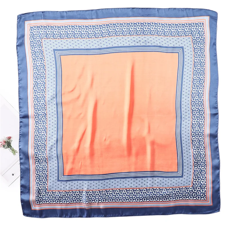 2019 luxury women scarf small size office hair neck and head silk scarves square lady bandana foulard handbag ribbon