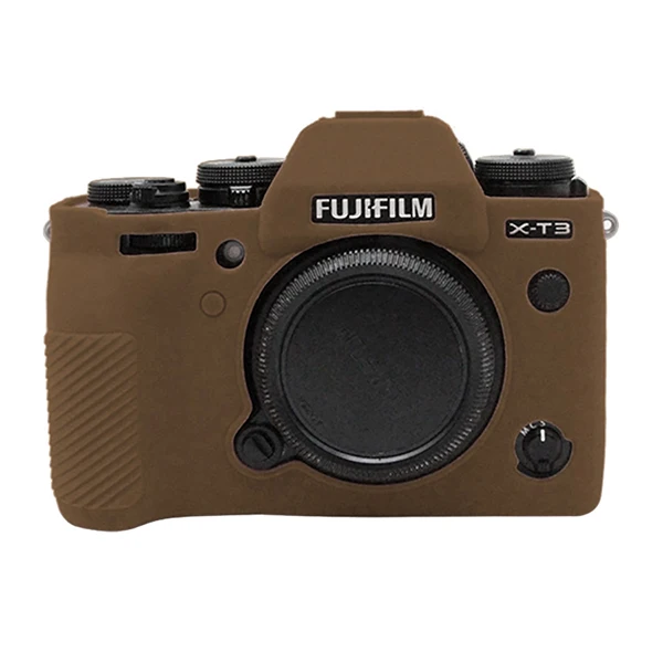 PULUZ мягкий силиконовый защитный чехол для FUJIFILM XT3 резиновый защитный чехол для камеры - Цвет: Coffee