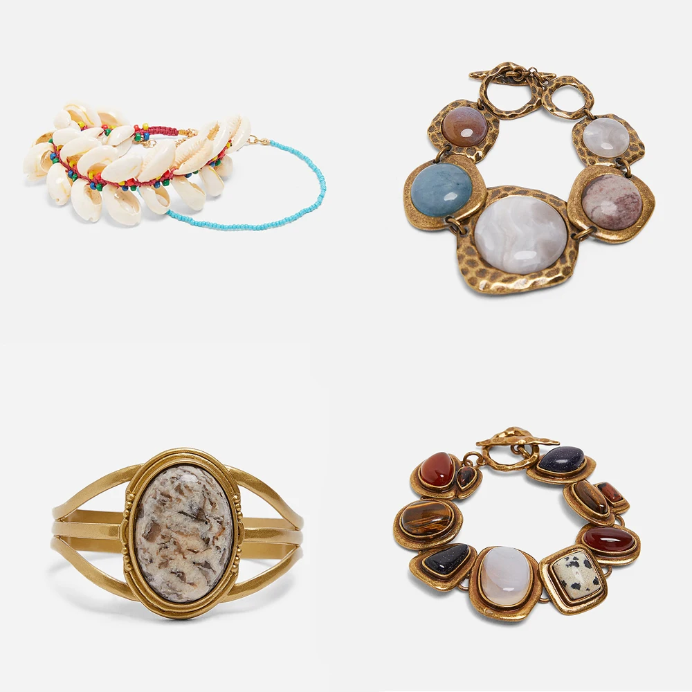 

Best lady New Trendy Za Shell Charm Bracelets Bangles for Women Girls Bohemian Wedding Jewelry Natural Stone Party Bracelets Hot