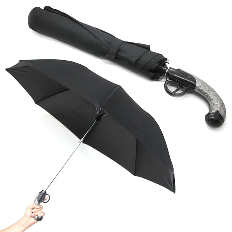 Classical Western gun creative folding umbrella,Manual Folding Sunny