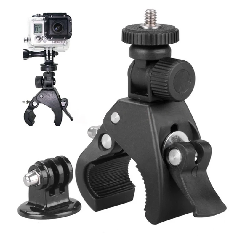 

360 Degree Rotate Adjustable Clamp Bike Motorcycle Handlebar Mount For Xiaomi YI 4K Gopro Hero SJCAM Series Camera Accessories