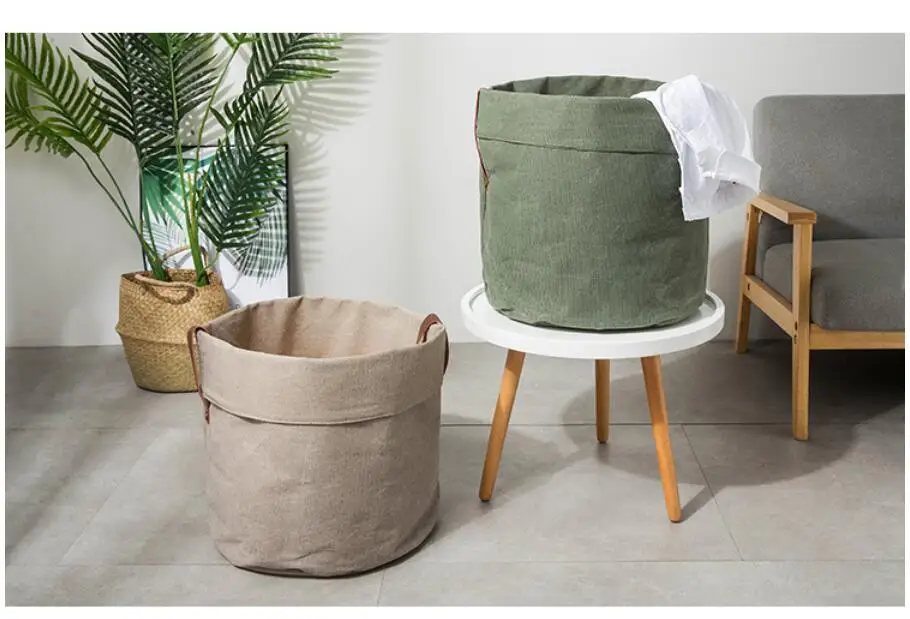 New Solid color series Folding Waterproof Laundry Hamper Clothes Storage Basket Home decoration barrel kids toy organizer bucket