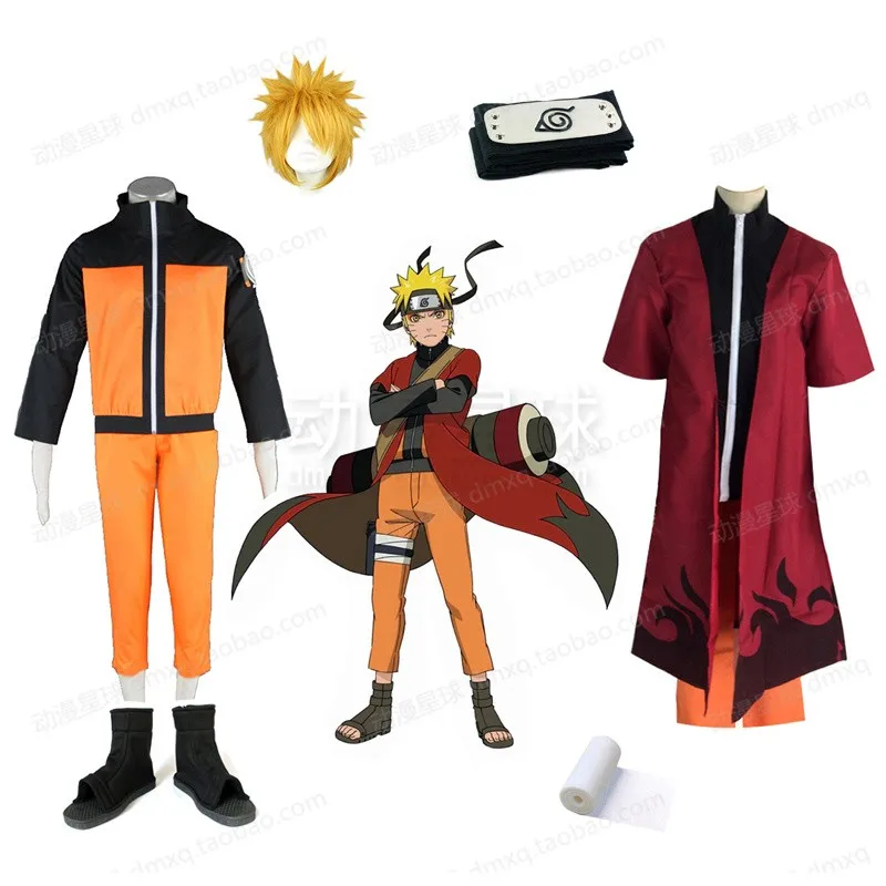 Полный набор Athemis Naruto Uzumaki Наруто Косплей Костюм на заказ размер с повязкой на голову