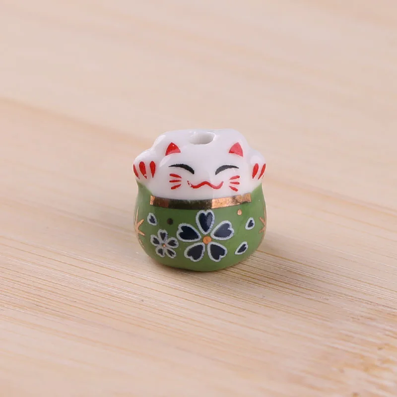 Diy ручной работы из бисера цветные керамические бусины окрашенные lucky cat свободные бусины супер милый котенок Шарм