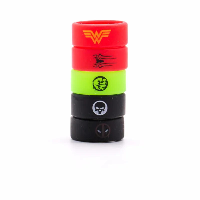 

200pcs Spiderman Hulk Silicone Vape Band Ring Non Slip Rubber Band for Diameter 20-25mm Atomizer Mechanical Mod Kit