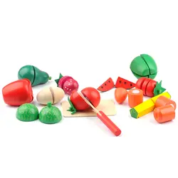 1 бочонок миниатюрной кухонной резки фруктов игрушечные овощи безопасные режущие инструменты измельчение продуктов доска ножи для детей