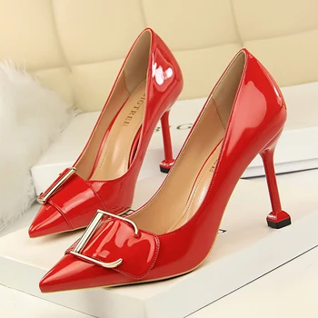 

BIGTREE high heels office work elegant shoes woman stiletto chaussure femme talon career shallow zapatos de mujer concise scarpe