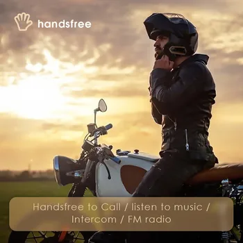 

Motorcycle Wireless Bluetooth Headset Intercom FM Interphone with Mic NK-Shopping