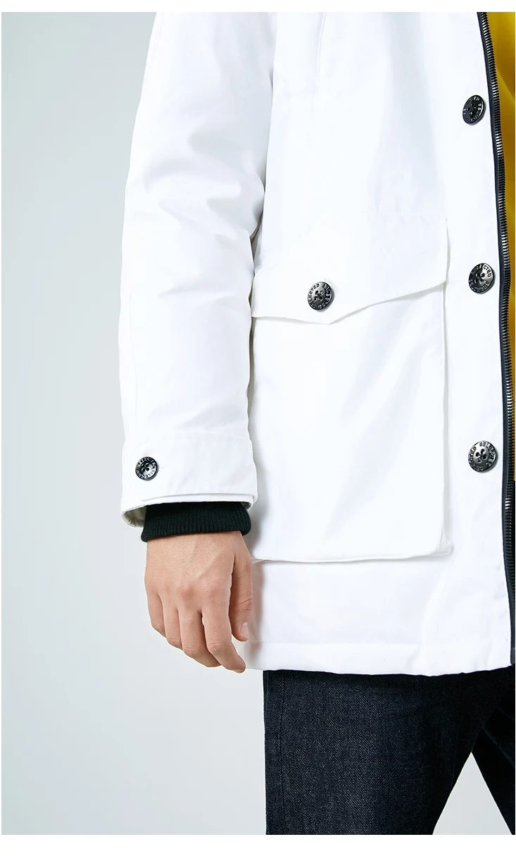 Выбранный, мужской пуховик с капюшоном и большим карманом для отдыха, теплый пуховик S | 418412504