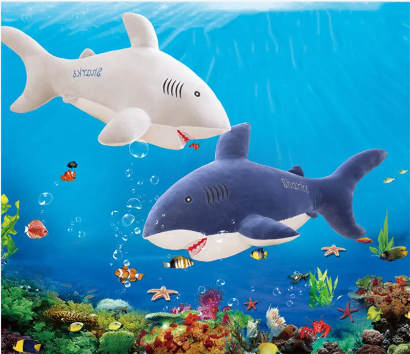 New Style Shark Plush Toys Big Fish Cloth Doll Whale Soft Stuffed Plush Animals Doll Children Birthday Gift 12