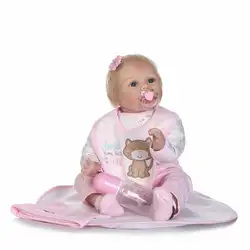 55 см Моделирование реалистичные для новорожденных bonecas Bebe детские игрушки милая девушка силикона Reborn Baby Куклы на день рождения Подарки на
