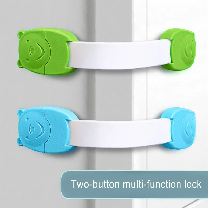 

10pcs Children Safety Locks Double Button Protection For Drawer Cabinet Refrigerator HG99