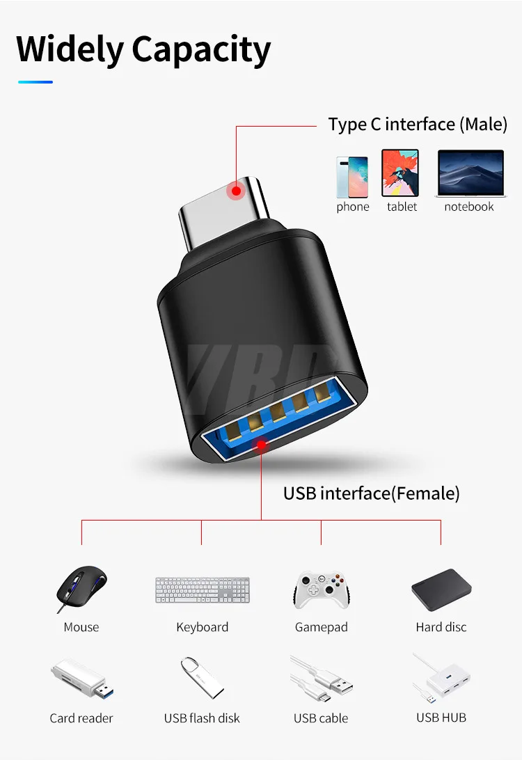 YBD адаптер USB type C 3,0-USB 3,0 адаптер OTG type C кабель для Macbook pro Air type C OTG для samsung huawei Xiaomi Redmi