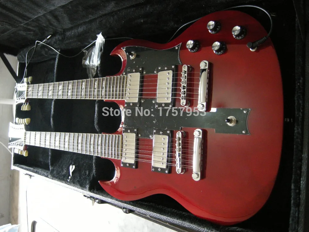 

Factory custom shop 2017 Newest 6 + 12 Strings Custom Guitar EDS-1275 red double neck 400 electric guitar Free shipping 819