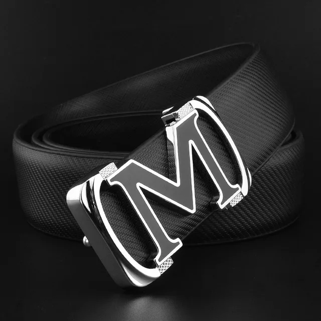 M letter ladies belts luxury brand belt transparent black belt for man