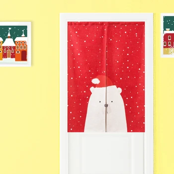 

American style Christmas Cartoon Lovely Door Curtain Linen Tapestry Study Bedroom Home Decor Bedroom Kitchen Curtain