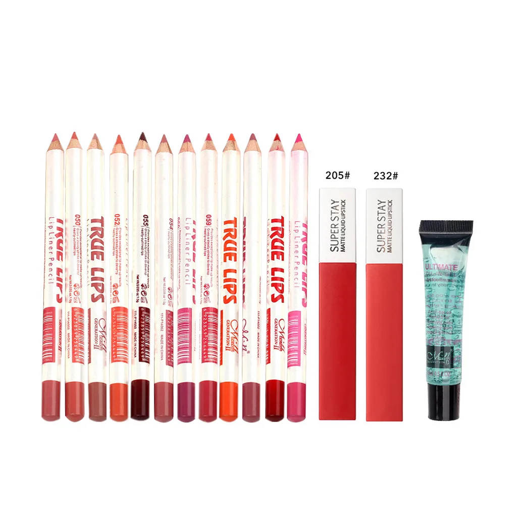 Wholesale15PCS/коробка блеск для губ Liner Remover косметический комбинации набор maquillage матовая губная помада# by